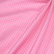 Tissu popeline de coton rose à pois blancs - COLLECTION POLKA DOT - Oeko - Tex - tissuspipi.com