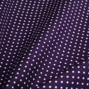 Tissu popeline de coton violet aubergine à pois blancs - COLLECTION POLKA DOT - Oeko - Tex - tissuspipi.com