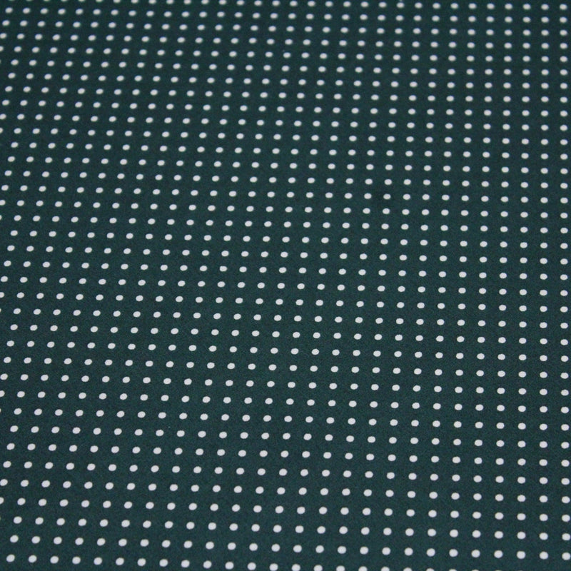 Tissu popeline de coton vert anglais à pois blancs - COLLECTION POLKA DOT - Oeko - Tex - tissuspipi.com