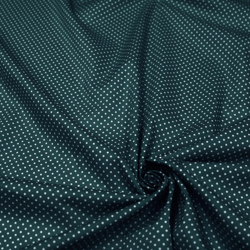 Tissu popeline de coton vert anglais à pois blancs - COLLECTION POLKA DOT - Oeko - Tex - tissuspipi.com