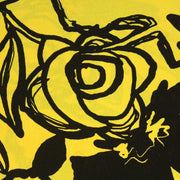 Tissu jersey de viscose jaune aux grandes fleurs noires - COLLECTION ETHNIQUE - tissuspipi.com