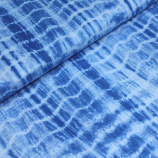 Tissu de coton tie & dye bleu des mers - tissuspipi.com