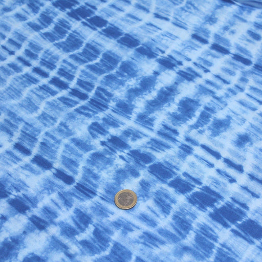 Tissu de coton tie & dye bleu des mers - tissuspipi.com