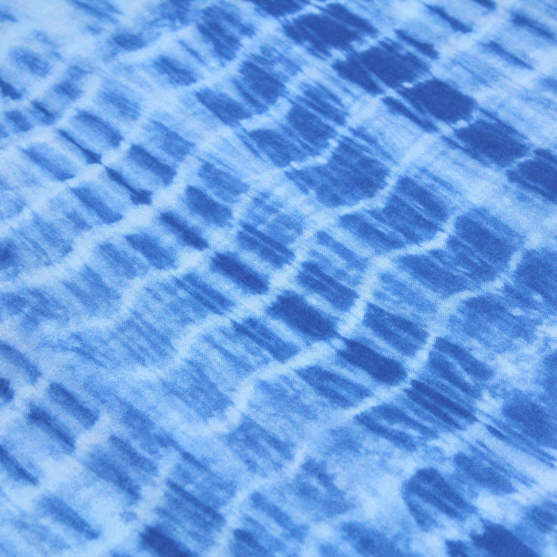 Tissu de coton tie & dye bleu des mers - tissuspipi.com