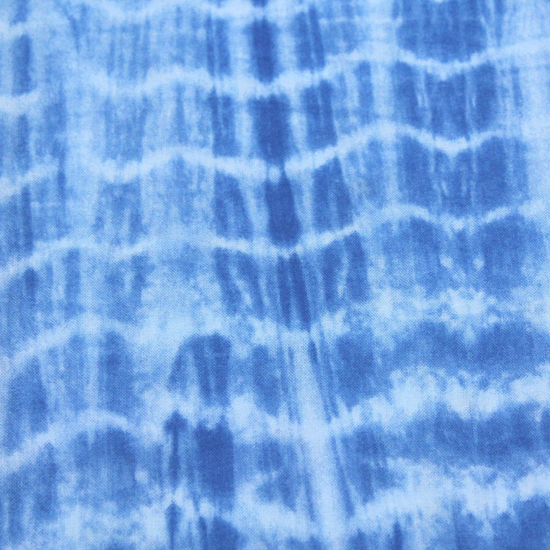 Tissu de coton tie & dye bleu des mers - tissuspipi.com