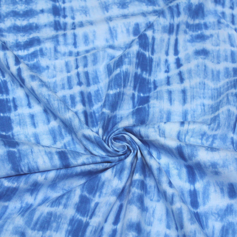 Tissu de coton tie & dye bleu des mers - tissuspipi.com