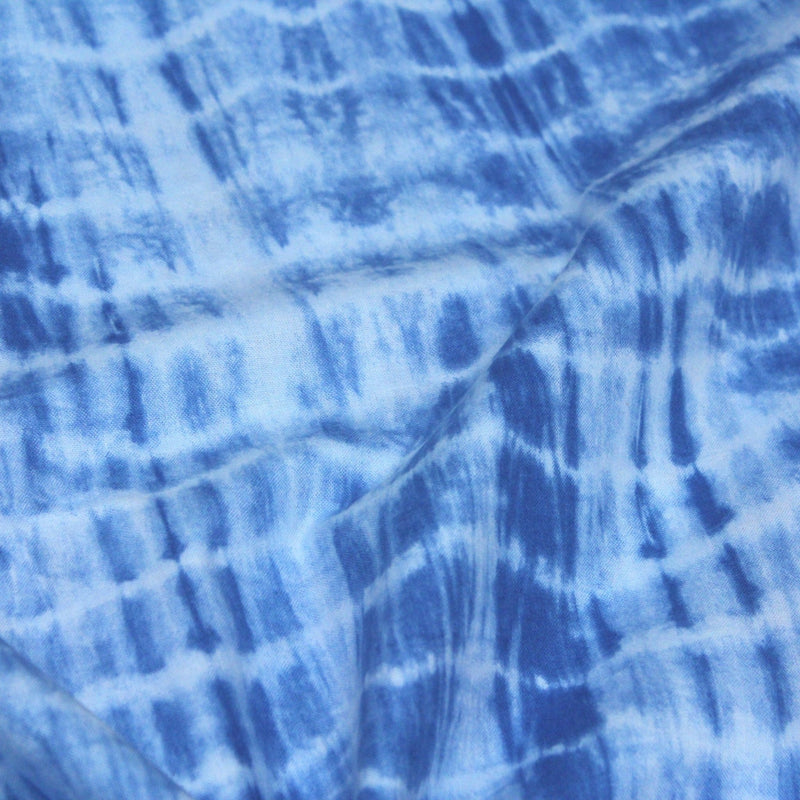 Tissu de coton tie & dye bleu des mers - tissuspipi.com