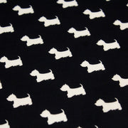 Tissu popeline de coton aux petits chiens blancs, fond noir - tissuspipi.com