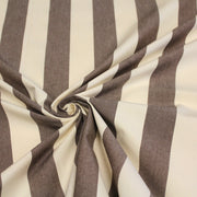 Tissu toile transat de coton HONFLEUR aux rayures marron & écrues - Fabrication française - tissuspipi.com