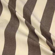 Tissu toile transat de coton HONFLEUR aux rayures marron & écrues - Fabrication française - tissuspipi.com