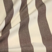 Tissu toile transat de coton HONFLEUR aux rayures marron & écrues - Fabrication française - tissuspipi.com