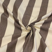 Tissu toile transat de coton HONFLEUR aux rayures marron & écrues - Fabrication française - tissuspipi.com