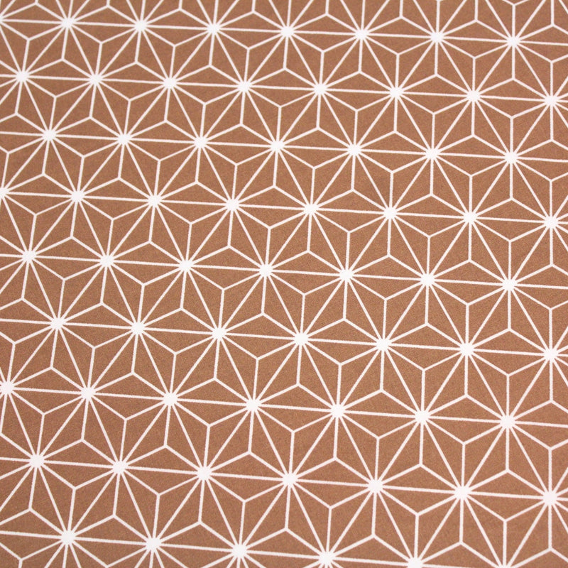 Tissu cotonnade motif traditionnel japonais des feuilles ASANOHA cassonade & blanc - STANDARD 100 OEKO - TEX - tissuspipi.com