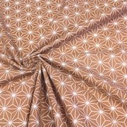 Tissu cotonnade motif traditionnel japonais des feuilles ASANOHA cassonade & blanc - STANDARD 100 OEKO - TEX - tissuspipi.com