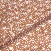 Tissu cotonnade motif traditionnel japonais des feuilles ASANOHA cassonade & blanc - STANDARD 100 OEKO - TEX - tissuspipi.com