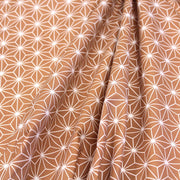 Tissu cotonnade motif traditionnel japonais des feuilles ASANOHA cassonade & blanc - STANDARD 100 OEKO - TEX - tissuspipi.com