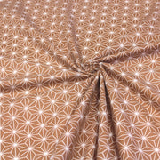 Tissu cotonnade motif traditionnel japonais des feuilles ASANOHA cassonade & blanc - STANDARD 100 OEKO - TEX - tissuspipi.com