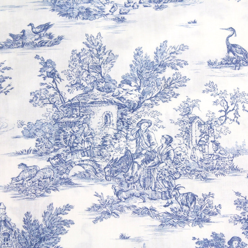 Tissu coton renforcé TOILE DE JOUY grande largeur 280cm : bleu, rouge, vert, gris - OEKO - TEX - tissuspipi.com