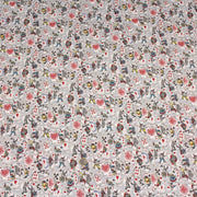 Tissu de coton ALICE au lapin blanc & au jeu de cartes, fond gris clair - Oeko - Tex - tissuspipi.com