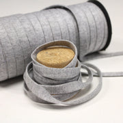 Cordon tubulaire jersey de coton gris chiné 9mm, rouleau de 50m - Fabrication française - tissuspipi.com