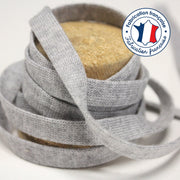 Cordon tubulaire jersey de coton gris chiné 9mm, rouleau de 50m - Fabrication française - tissuspipi.com
