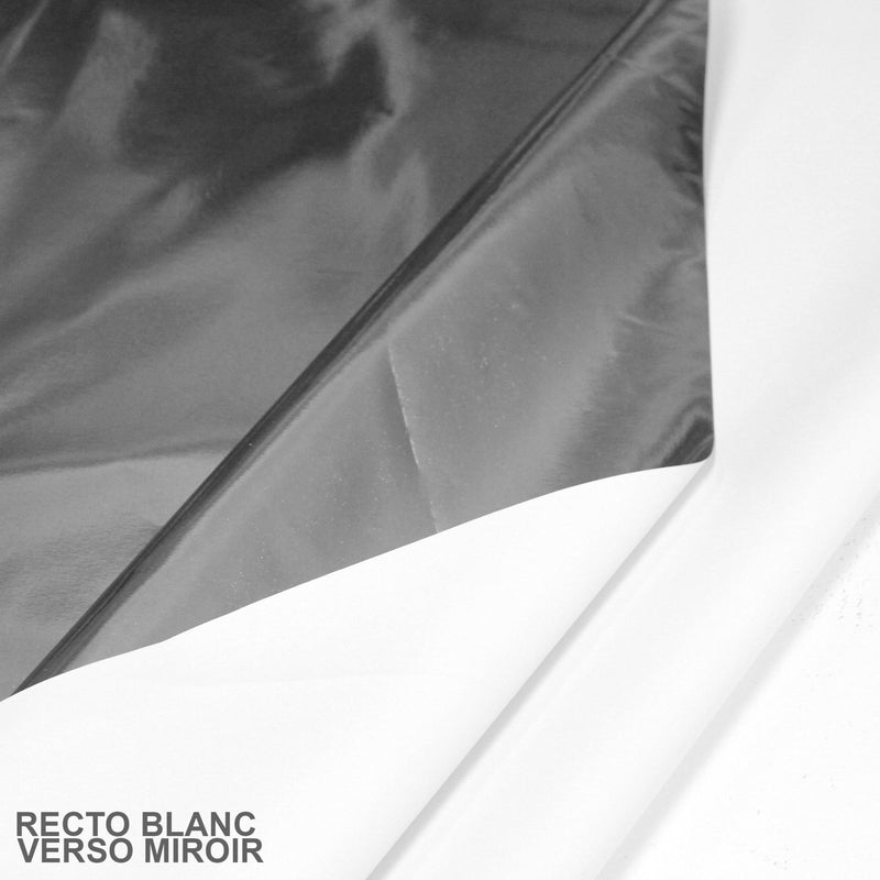 Tissu occultant blanc, 100% occultant & doublure thermique miroir - tissuspipi.com