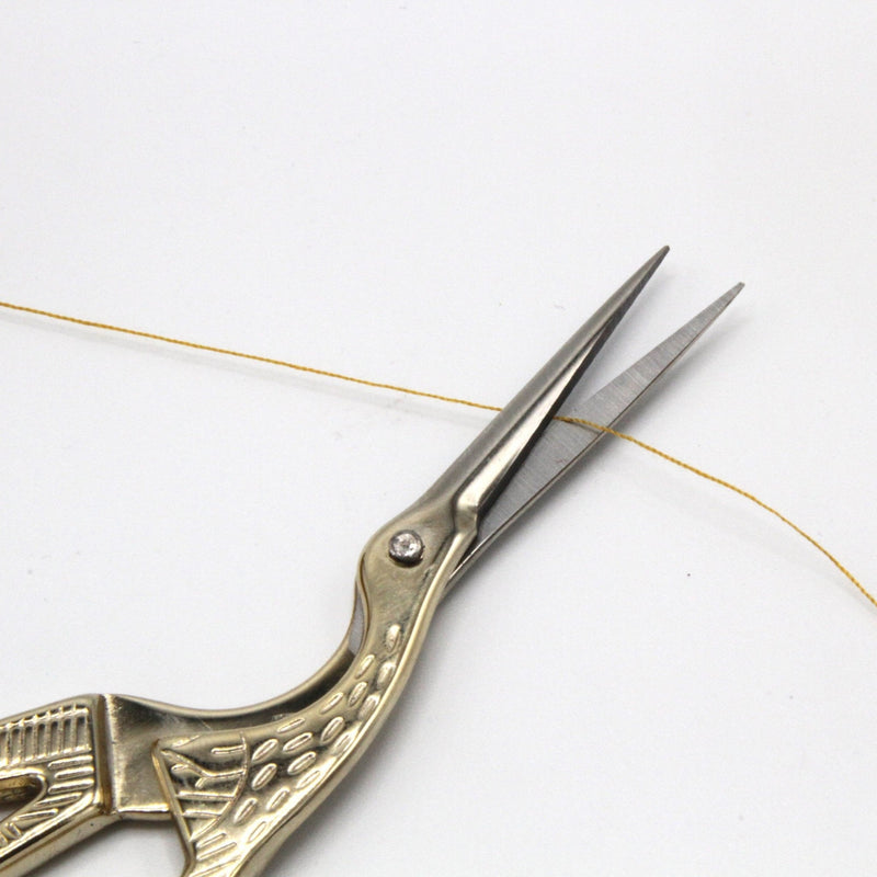 Ciseaux cigogne dorés, 12cm - tissuspipi.com