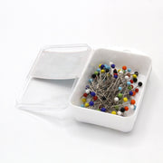 Boîte de 100 épingles de couture extra - longues à tête de verre - tissuspipi.com