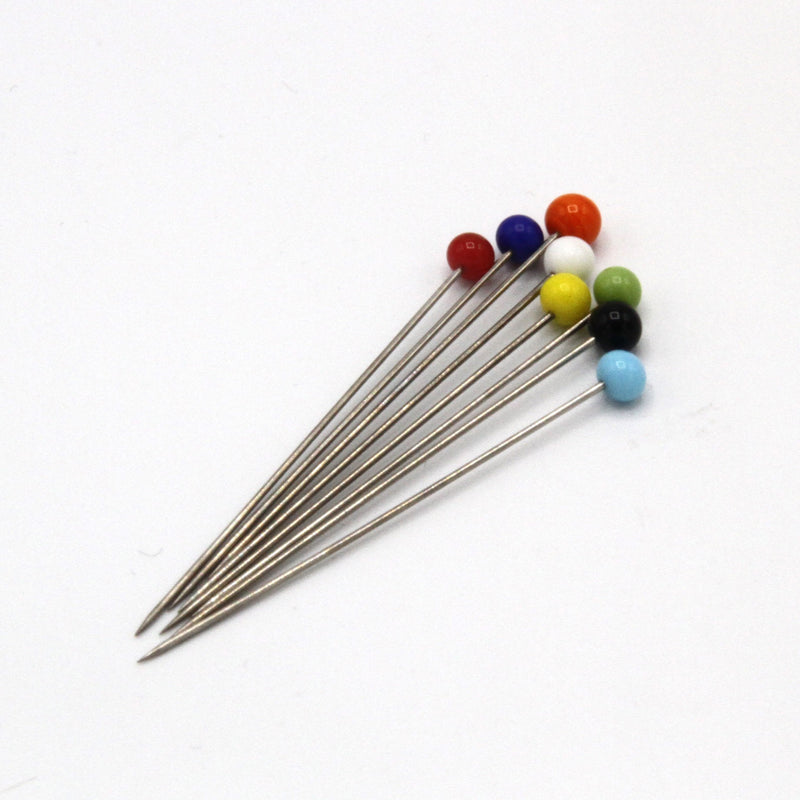 Boîte de 100 épingles de couture extra - longues à tête de verre - tissuspipi.com