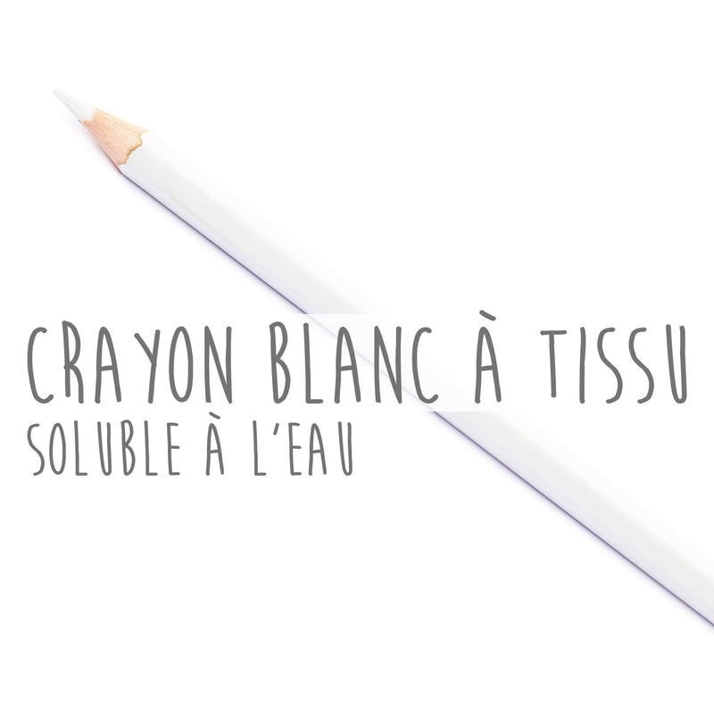 Crayon craie à tissus soluble à l'eau, blanc - tissuspipi.com