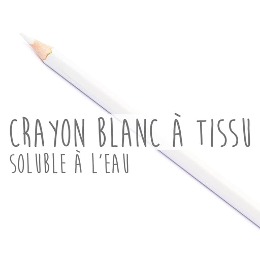 Crayon craie à tissus soluble à l'eau, blanc - tissuspipi.com