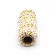 Ficelle de coton écru & lurex doré or - Bobine de 80m - tissuspipi.com