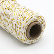 Ficelle de coton écru & lurex doré or - Bobine de 80m - tissuspipi.com
