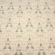 Tissu de coton de Noël scandinave aux cloches & arabesques grises, fond écru - tissuspipi.com