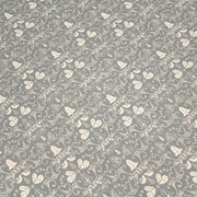 Tissu de coton de Noël scandinave aux cloches & arabesques écrues, fond gris - tissuspipi.com