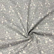 Tissu de coton de Noël scandinave aux cloches & arabesques écrues, fond gris - tissuspipi.com