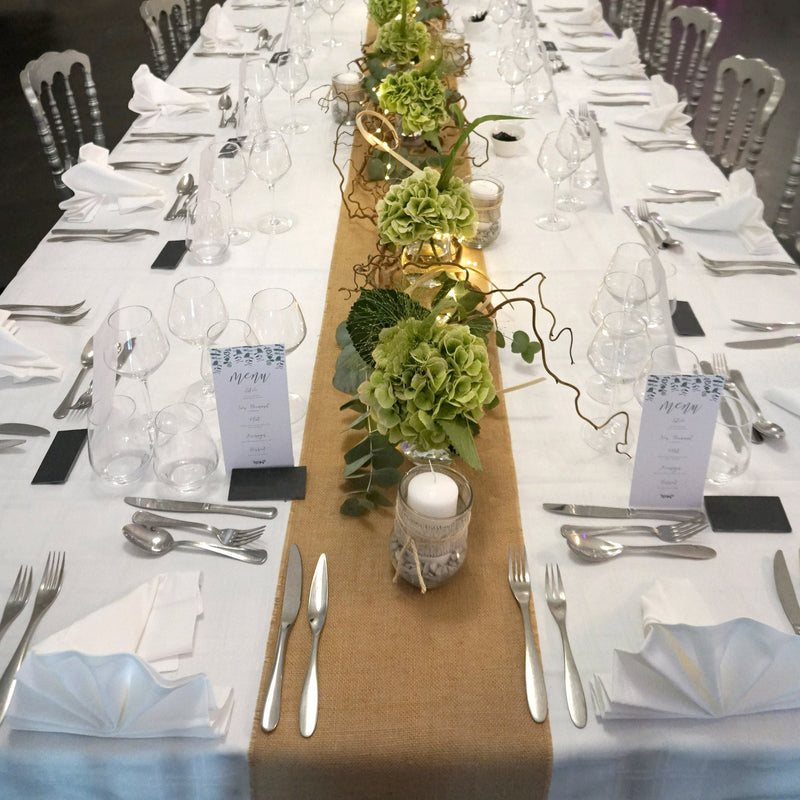 Chemin de table au mètre toile de jute de 35cm de large - Fabriqué en France - tissuspipi.com