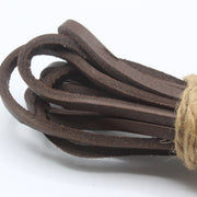 Paire de lacets en cuir marron - 110cm de long - Fabriqué en France - tissuspipi.com