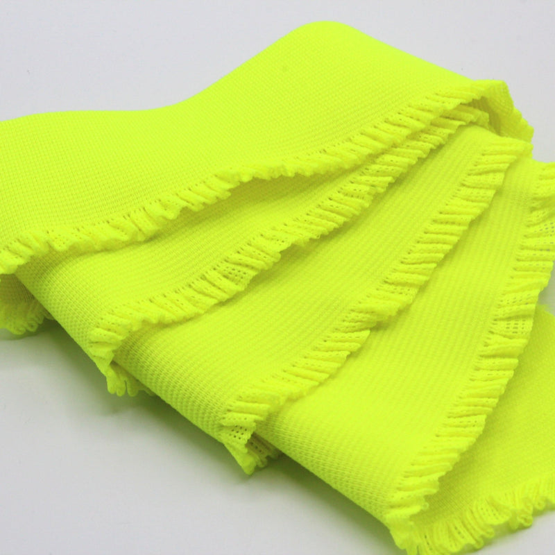 Ruban élastique jupe froufrou - Bord - côte pour jupe jaune fluo, 6cm - tissuspipi.com