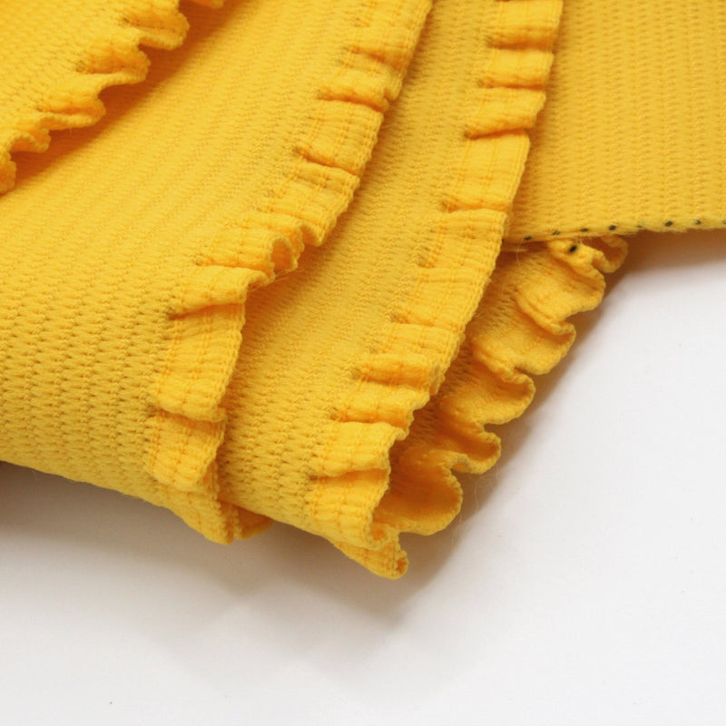 Ruban élastique jupe froufrou - Bord - côte pour jupe jaune bouton d'or, 6cm - tissuspipi.com