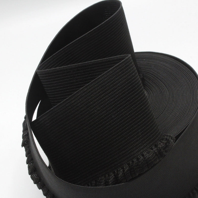 Ruban élastique jupe froufrou - Bord - côte pour jupe noir, 6cm - tissuspipi.com