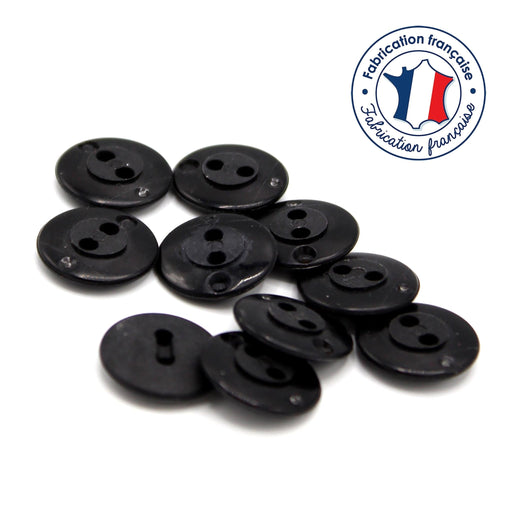Lot de 10 boutons noirs, 15mm - tissuspipi.com