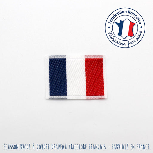 Écusson brodé à coudre drapeau tricolore français - Fabriqué en France - tissuspipi.com