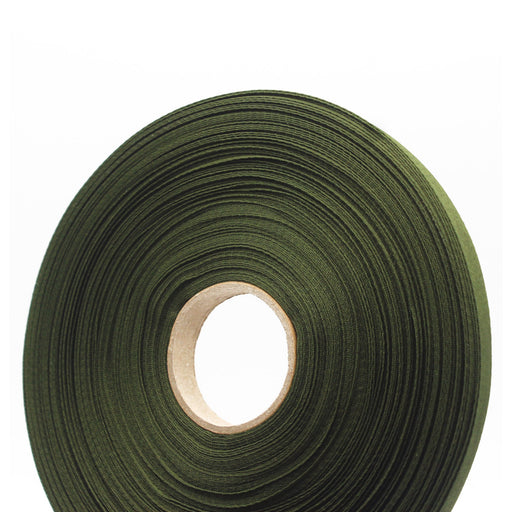 Ruban de sergé vert olive 10mm - Galette de 50 mètres - Fabrication française - tissuspipi.com