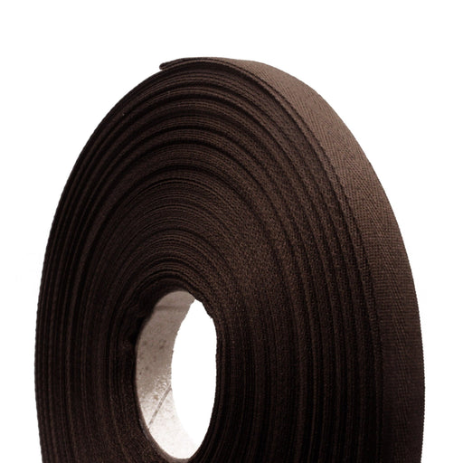 Ruban de sergé marron nougatine 10mm - Galette de 50 mètres - Fabrication française - tissuspipi.com