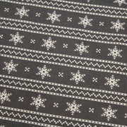 Tissu de coton de Noël scandinave aux flocons de neige écrus, fond gris - tissuspipi.com