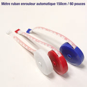 Mètre ruban enrouleur automatique 150cm - 60 pouces - tissuspipi.com