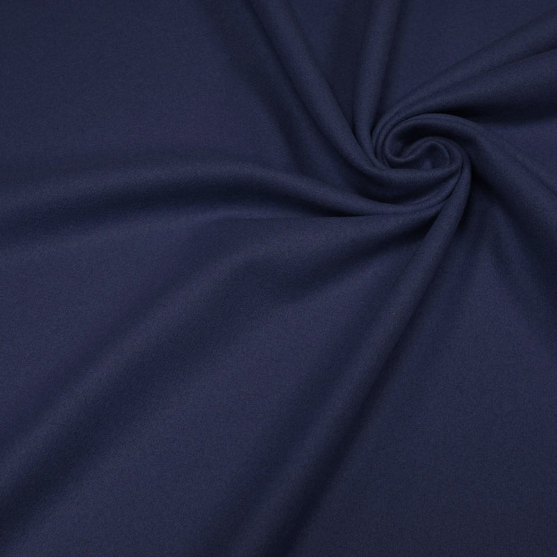 Tissu drap de laine bleu indigo uni - Fabrication italienne - tissuspipi.com