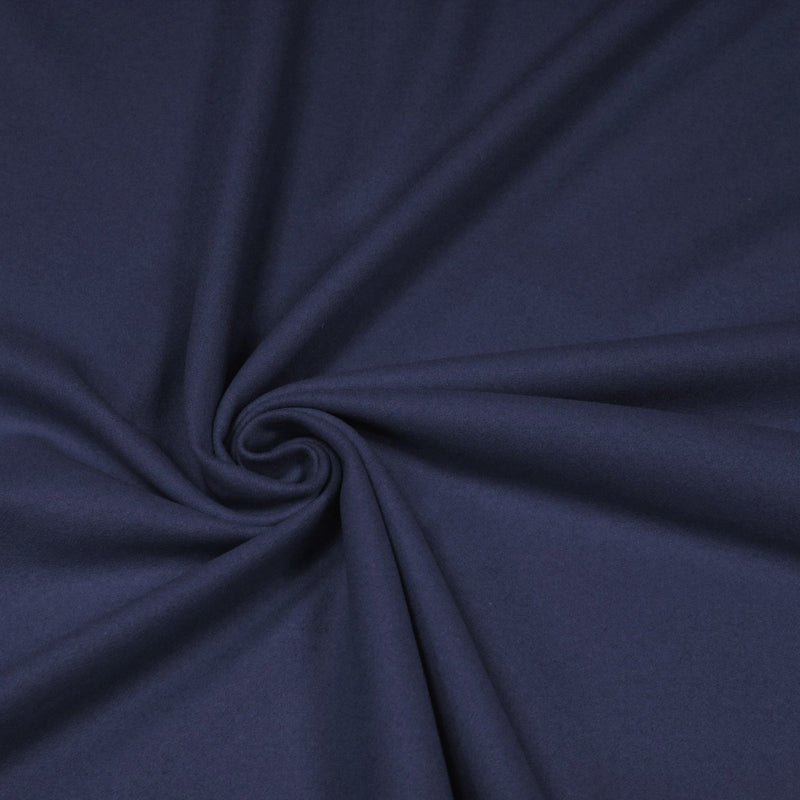 Tissu drap de laine bleu indigo uni - Fabrication italienne - tissuspipi.com