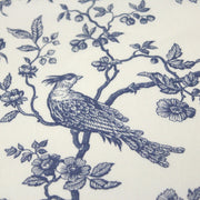 Tissu de coton toile de Jouy aux oiseaux mésanges, toile à drap grande largeur 280cm, fond écru & motif bleu - Oeko-Tex - tissuspapi